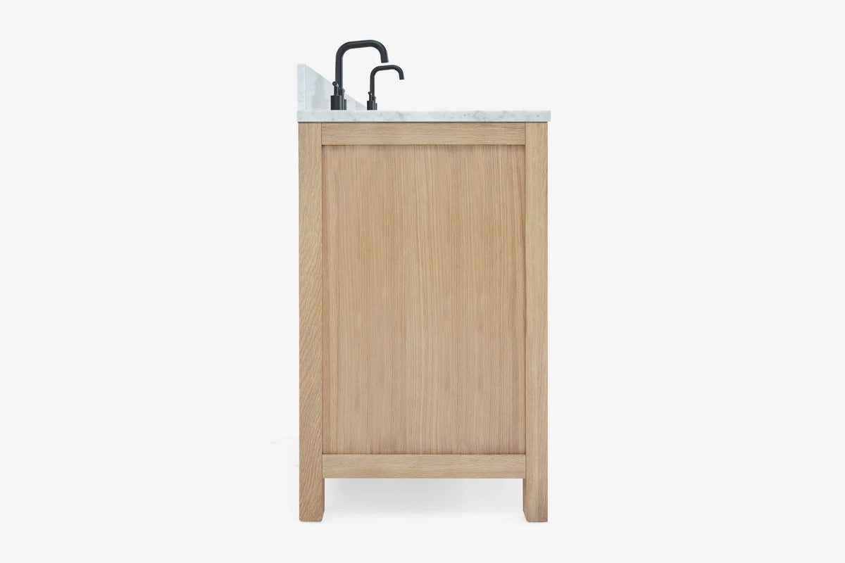 Ariel cambridge 66-67 inch double rectangle sink vanity with  marble countertop with (0.75,1.5)in edge