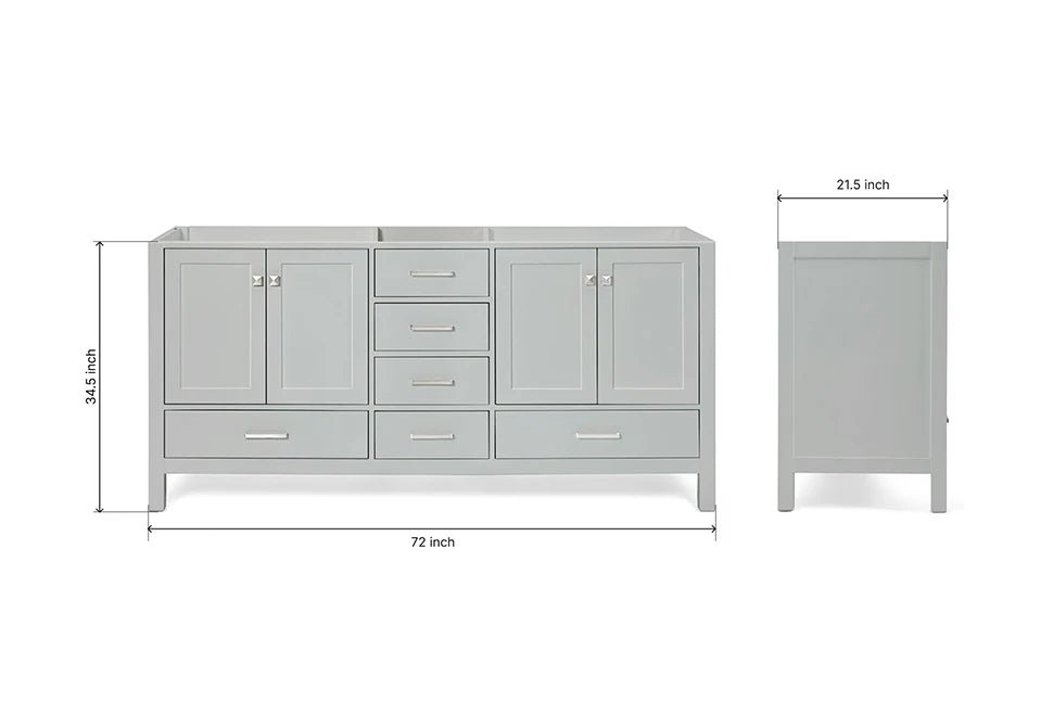 Ariel cambridge (72") double sink base cabinet.