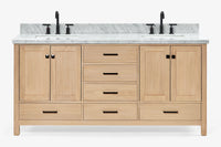 Ariel cambridge 72-73in. bathroom vanity double rectangle sink vanity with (0.75, 1.5, 2)in countertop