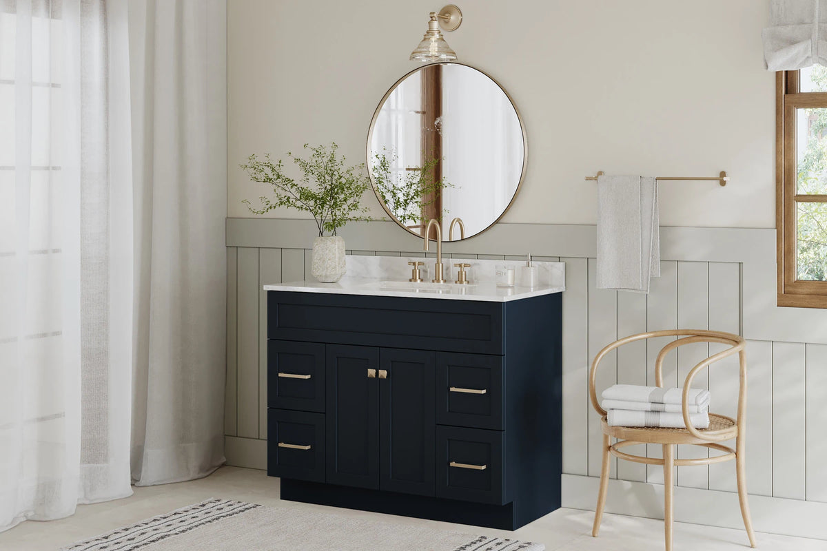Ariel hamlet (43") single rectangle sink vanity with  (0.75"& 1.5") countertop.