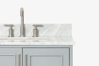 Ariel stafford 30.5 in. single rectangle sink vanity with carrara white marble countertop w/0.75" edge in white