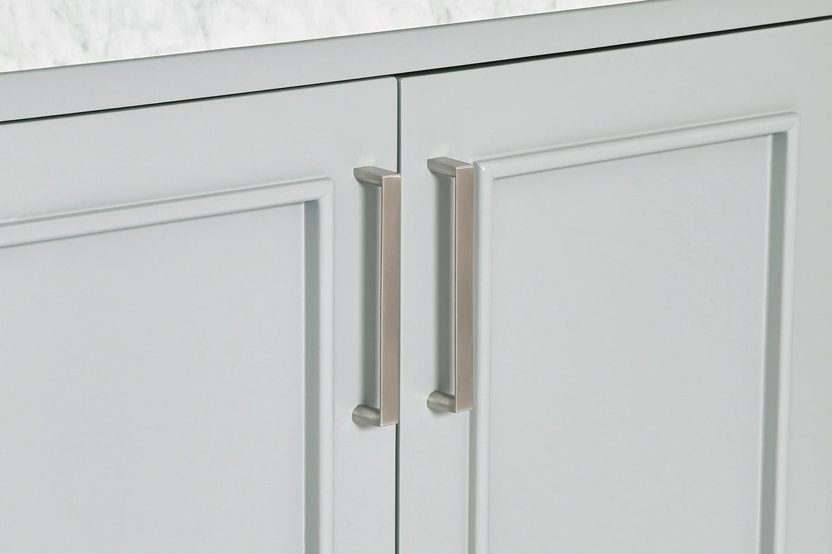 Ariel stafford 85 in. double rectangle sink vanity set with 1.5 in. carrara white marble countertops in white