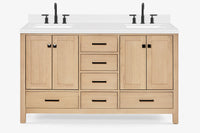 Ariel cambridge( 60 in , 61 in )  double rectangle sink vanity with Marble (0.75 in, 1.5 in, 2 in) countertop
