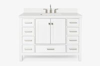 Ariel cambridge( 48"& 49") single rectangle sink  Bathroom vanity with carrara  marble (0.75 in, 1.5 in, 2 in) countertop