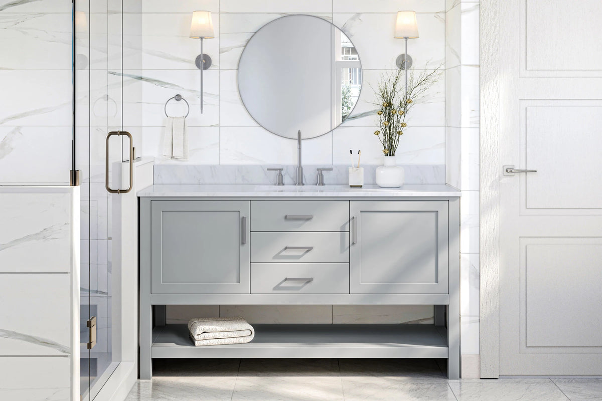 Ariel bayhill 60-61 in. rectangle sink vanity with (0.75,1.5) countertop