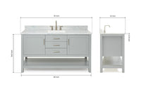 Ariel bayhill 60-61 in. rectangle sink vanity with (0.75,1.5) countertop