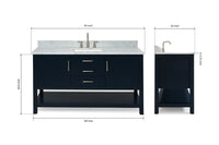 Ariel bayhill 60-61 in. rectangle sink vanity with (0.75,1.5) countertop