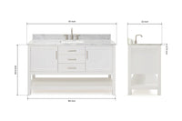 Ariel bayhill 60-61 in. rectangle sink vanity with (0.75,1.5) countertop