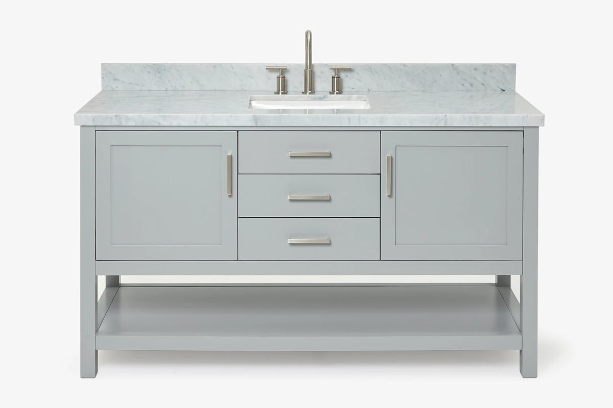 Ariel bayhill 60-61 in. rectangle sink vanity with (0.75,1.5) countertop