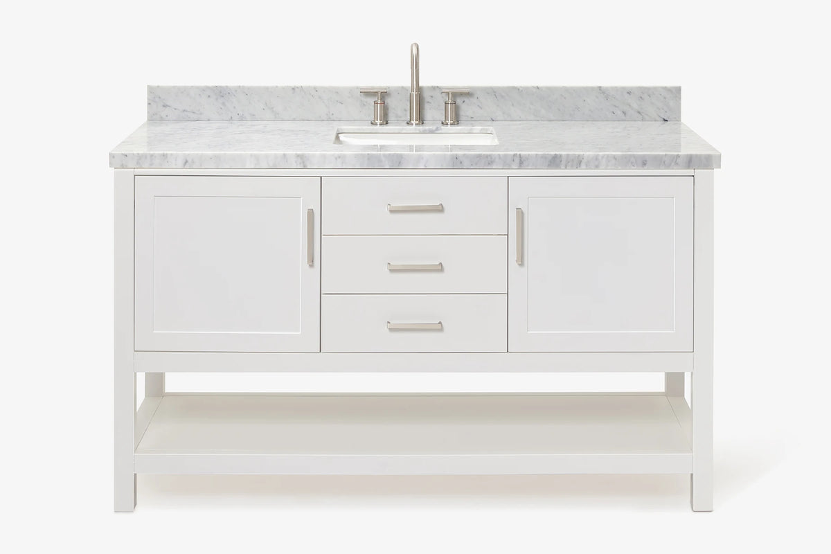 Ariel bayhill 60-61 in. rectangle sink vanity with (0.75,1.5) countertop