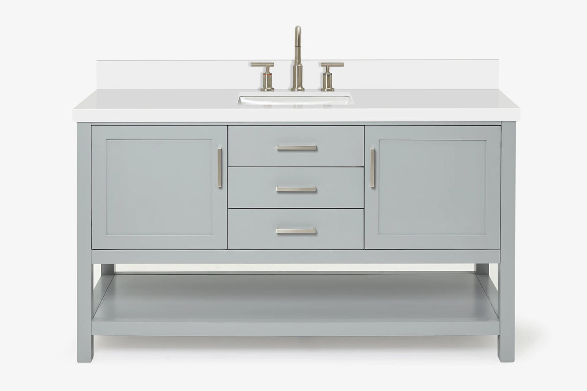 Ariel bayhill 60-61 in. rectangle sink vanity with (0.75,1.5) countertop