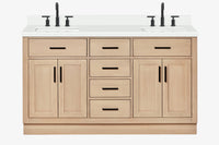 Ariel hepburn 61-62 in. double rectangle sink vanity with 0.75-1.5 in. countertop